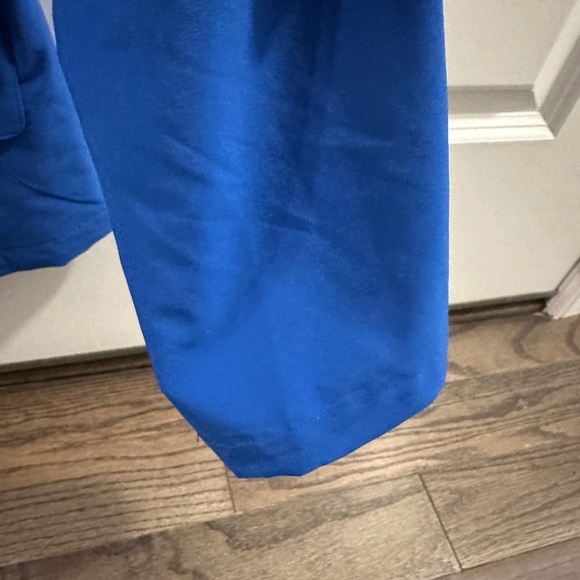 Weekends By Chicos Royal Blue Zip Lightweight Jacket with ruched side panels. - Picture 3 of 7